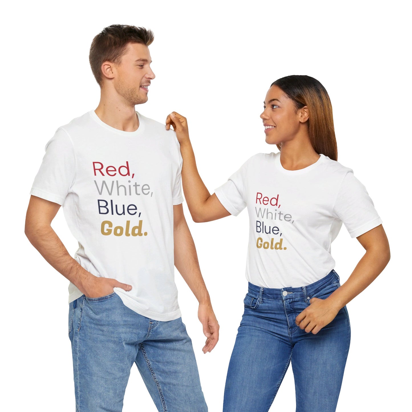 Red, White, Blue, and Gold. - Unisex Jersey Short Sleeve Tee