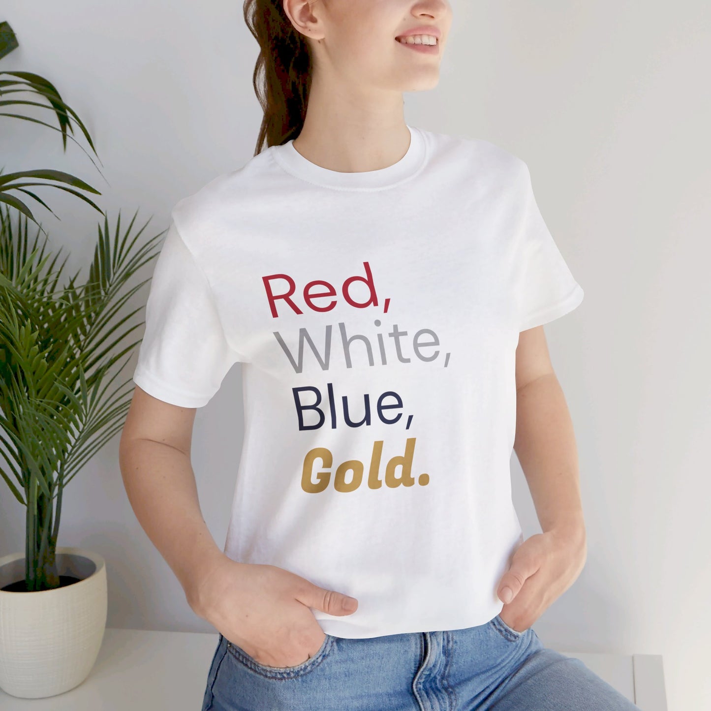 Red, White, Blue, and Gold. - Unisex Jersey Short Sleeve Tee