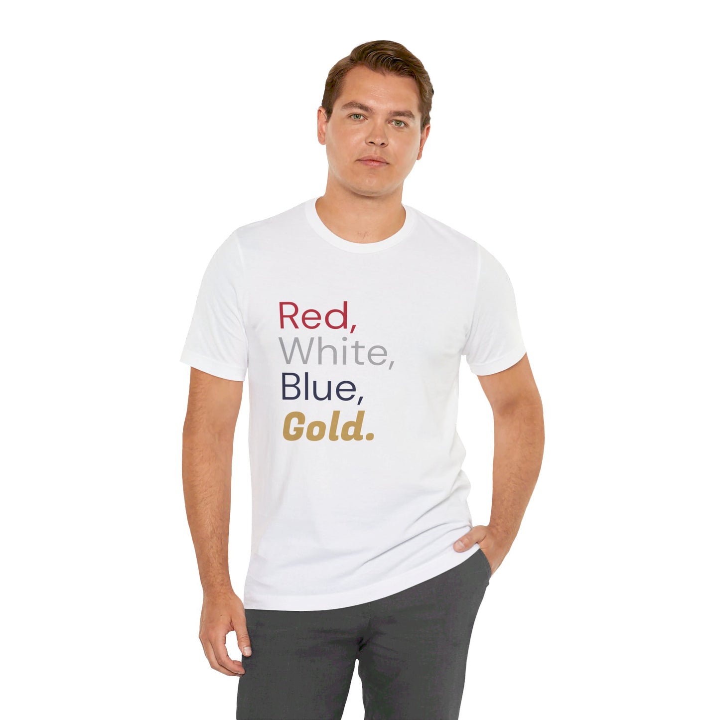 Red, White, Blue, and Gold. - Unisex Jersey Short Sleeve Tee